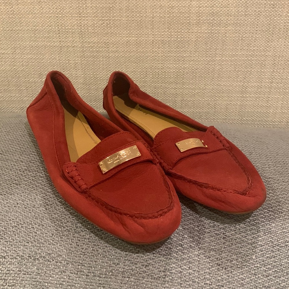 Red leather Fredrick Coach loafers 9B